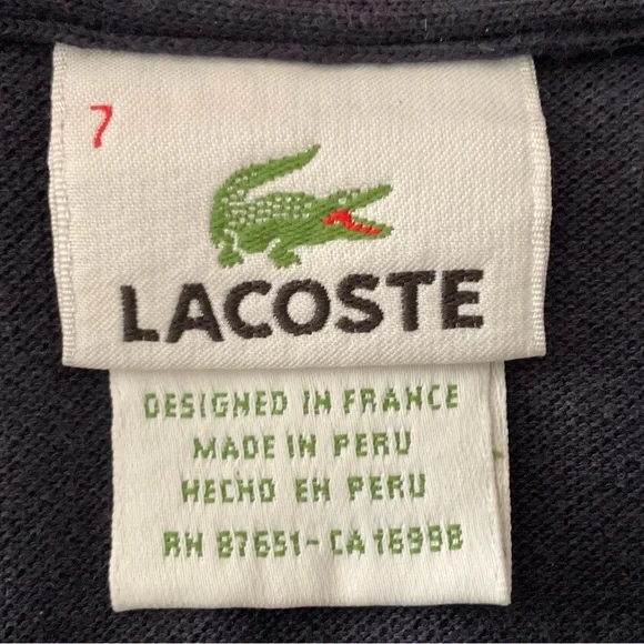 Lacoste Men's Navy Blue Polo Shirt Size: 7 - Picture 5 of 7